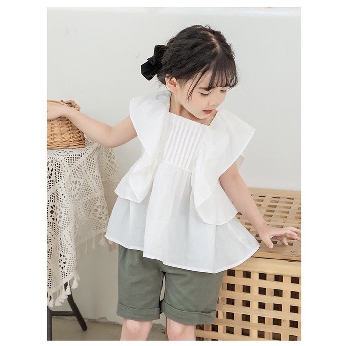 Bộ Melisa sơ mi trắng quần xanh-HÀNG SALE KO ĐỔI TRẢ