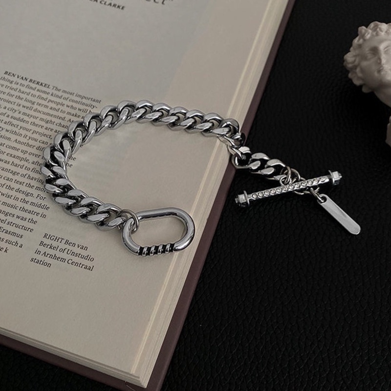 Vòng Đeo Tay Dây Xích Bằng Thép Titan Phong Cách hip hop Thời Trang Cho Nam Và Nữ