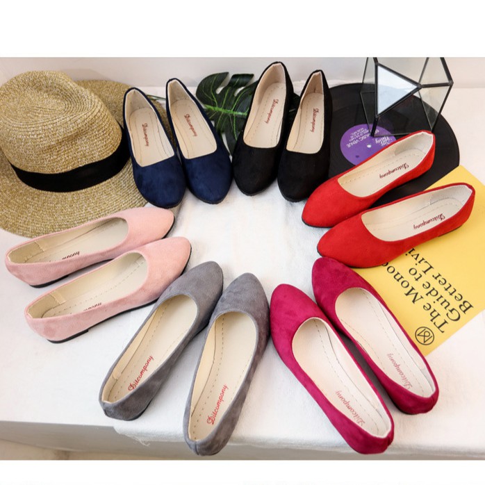 Giảm 50% Giày nữ đế bệt da lộn (kèm ảnh thật) V80 | BigBuy360 - bigbuy360.vn