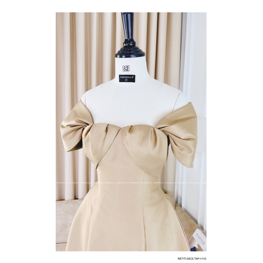Váy đầm thiết kế dáng dài ngực xếp cao cấp [ Có video + Ảnh thật ] The Shilla -RETITI-55C5