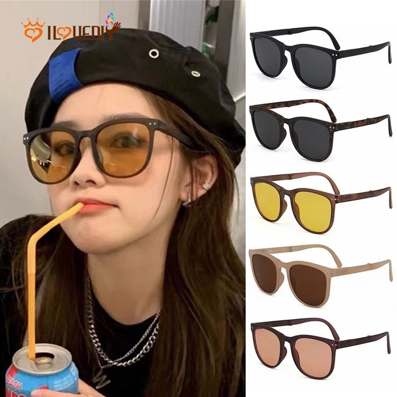 Kính Mát Gập Lại Được Chống Tia UV Phong Cách Vintage Thời Trang Cho NữKính Mát Gọng Tròn Thời Trang Cho Nữ