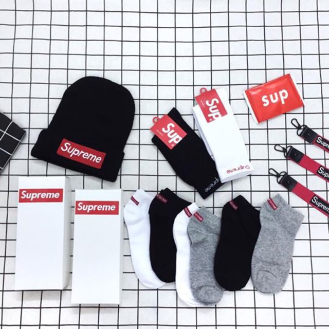 vớ supreme combo hộp 6 đôi vớ