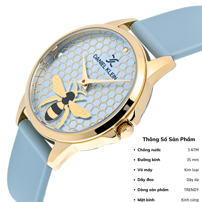 Đồng hồ nữ Daniel Klein Watch DK.1.13020 mặt nhỏ kính cứng chống xước chống nước dây Silicone đeo tay cao cấp chính hãng