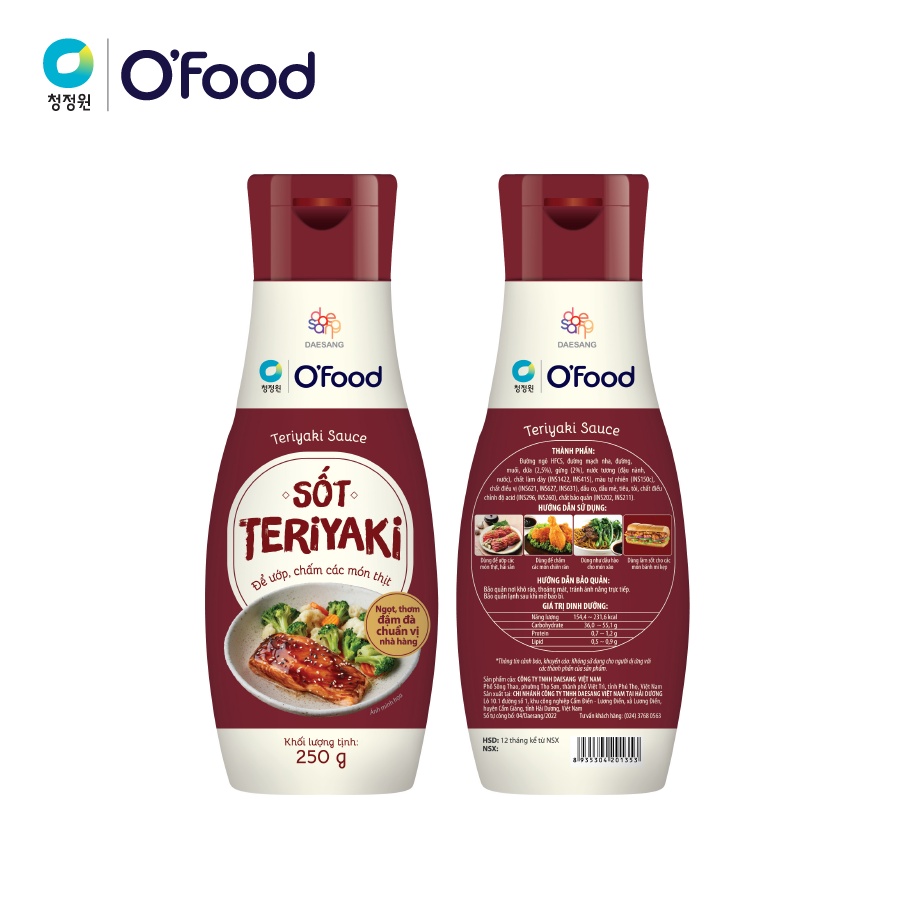 Sốt teriyaki hoàn chỉnh O'food chai 250g