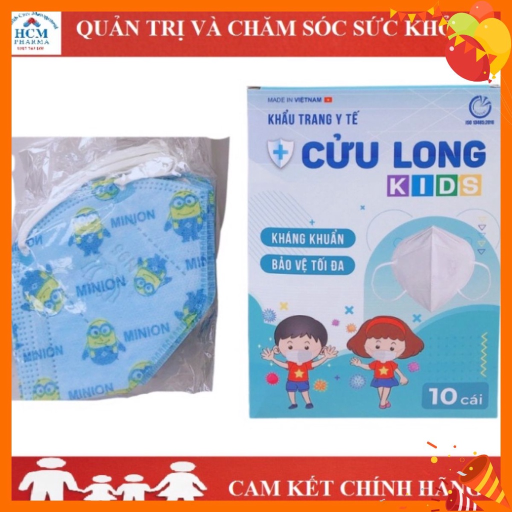 Khẩu trang N95 trẻ em cho bé từ 3 tuổi chính hãng không van Cửu Long 5 lớp lehaii2020