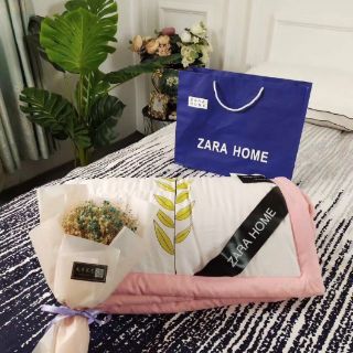 2 chăn zara home( 1 dương xỉ, 1 hình dứa)