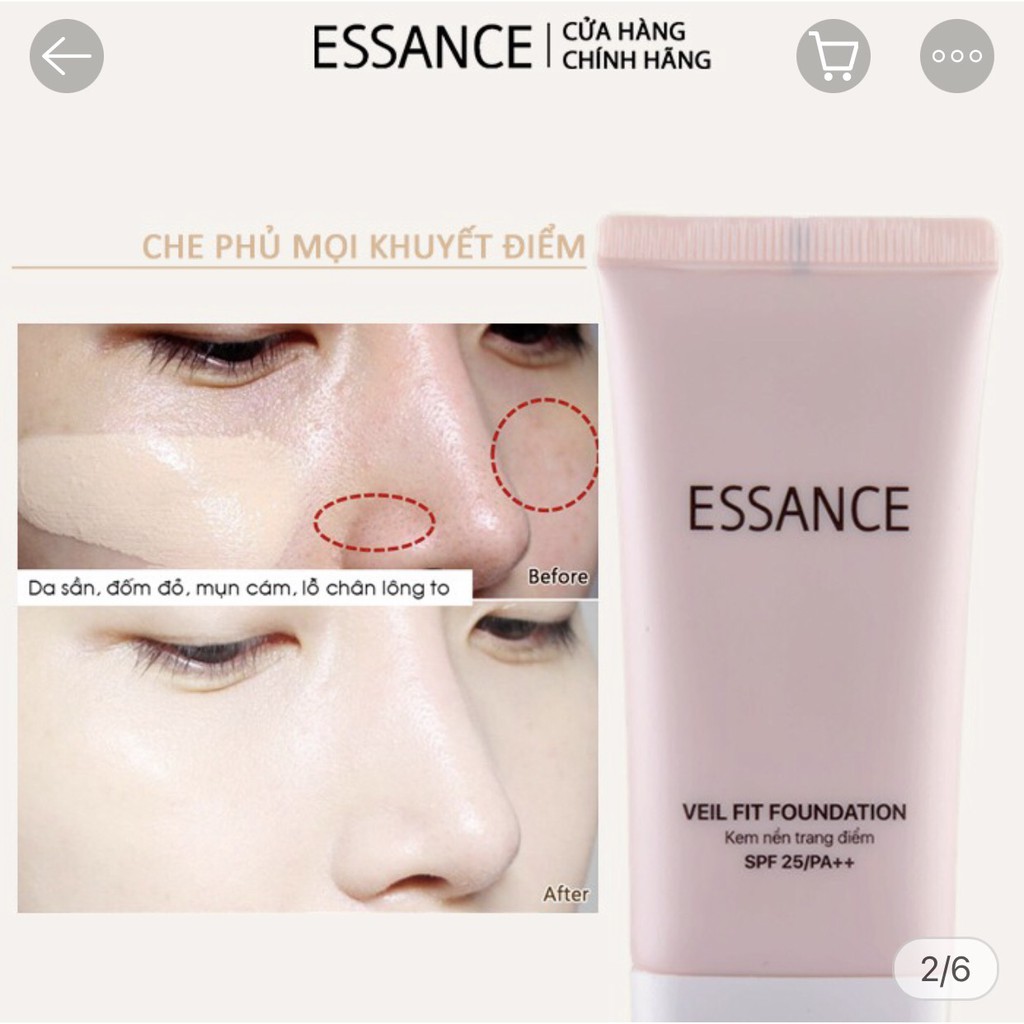 Kem Nền Che Khuyết Điểm VDIVOV Essance Siêu Mịn Veil Fit Foundation SPF25 PA++