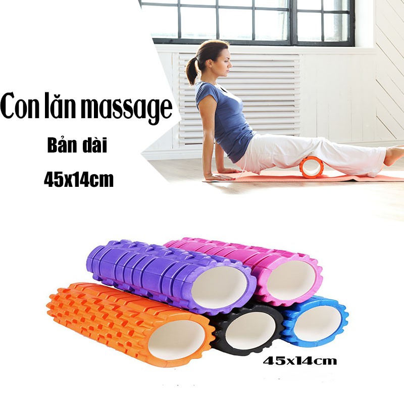 Con lăn massage hỗ trợ tập yoga bản dài 45x14cm