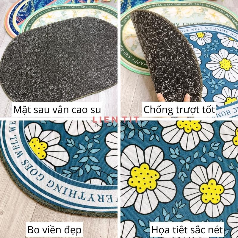 Thảm lau chân chống trượt 40x60cm, thảm chùi chân cửa nhà tắm phòng khách thấm hút nước