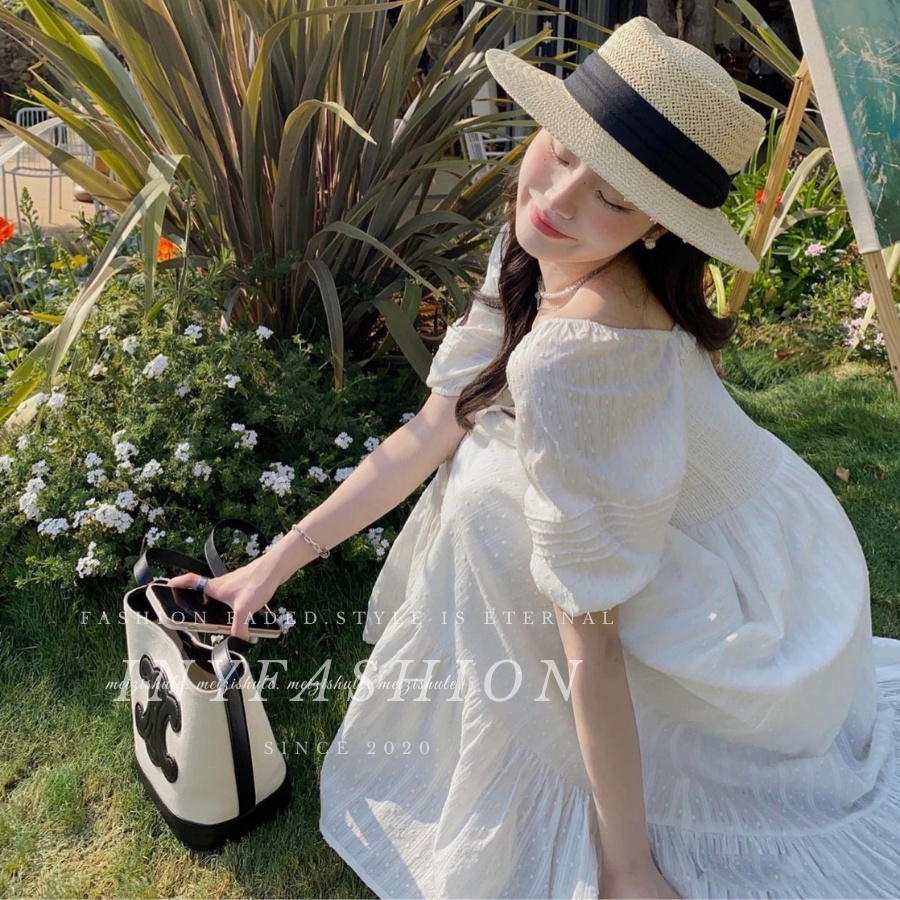 Váy baby doll tay bồng chun ngực  lót thân váy hàng đẹp Inyfa