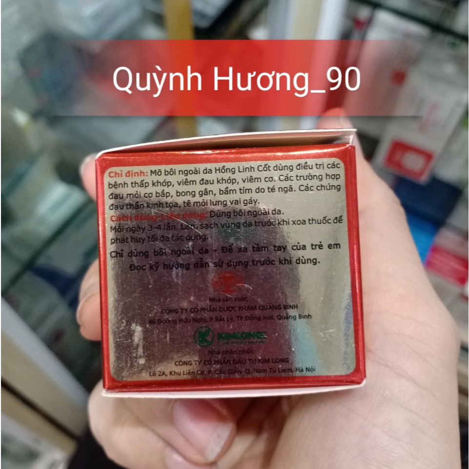 Hồng Linh Cốt 20g - Cao xoa bóp giúp giảm mỏi cơ,bong gân