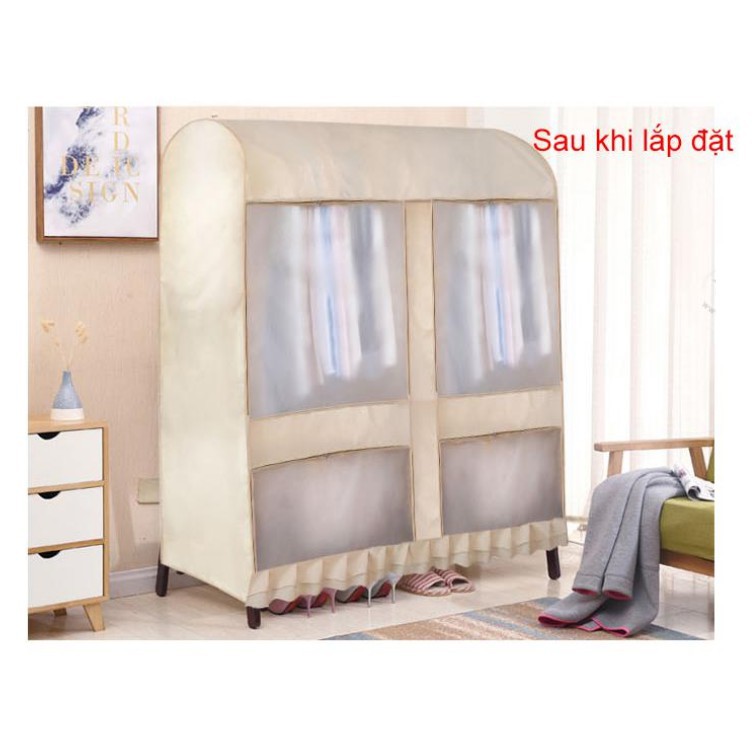 Túi trùm chống bụi quần áo cỡ lớn 157x146x50cm