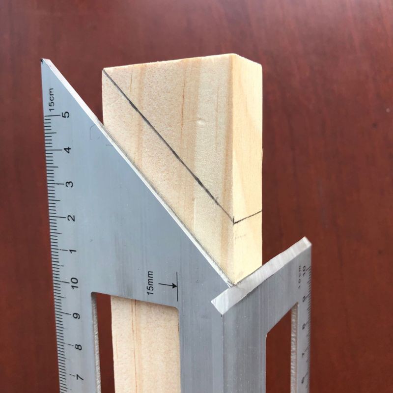 SUN Aluminum Alloy Wooden Square Multifunction Ruler 45 90 Degree Gauge Woodworking