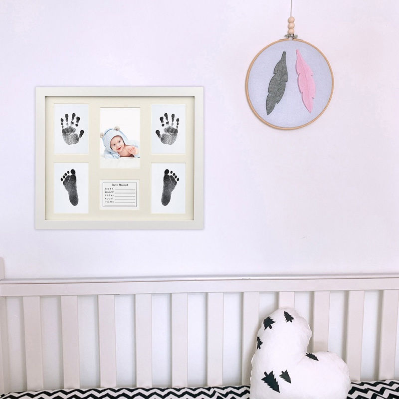 Khung Ảnh In Dấu Chân Tay Giữ Kỉ Niệm Trang Trí Sinh Nhật Cho Bé Sơ Sinh
