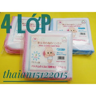 Sét 10 khăn sữa 4 lớp xô xuất nhật,khăn sữa xô,khăn sữa 4 lớp