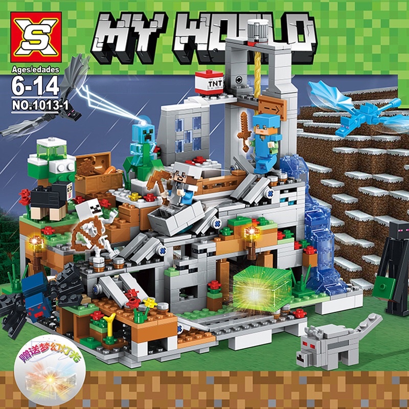 Lắp ráp Minecraft - XS 1013 Xếp Hình Hang Động Trên Đỉnh Núi Tuyết 760 mảnh