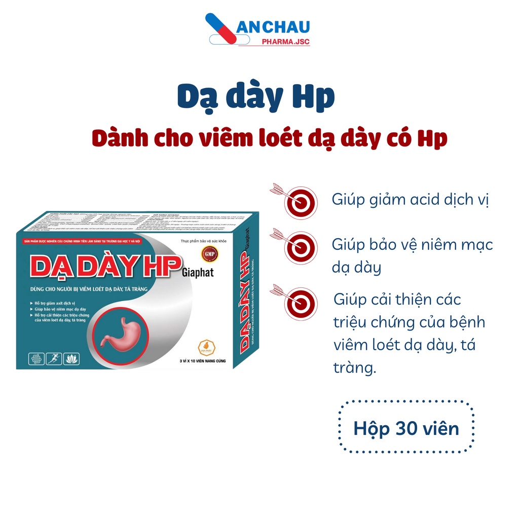 DẠ DÀY HP GIA PHÁT - Hỗ trợ giảm đau, viem loét, trào ngược dạ dày, tá tràng - An Châu
