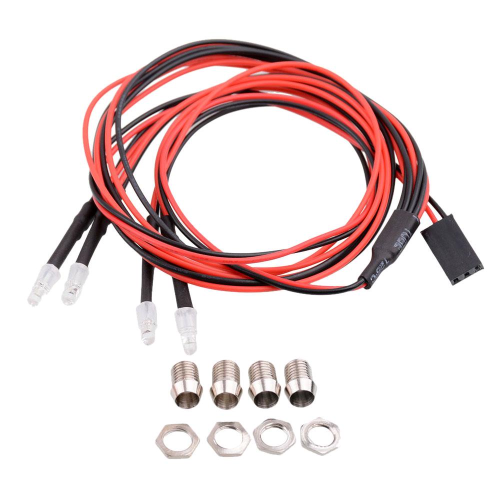 Bộ 4 Đèn Pha LED 3mm Chuyên Dụng Cho Mô Hình Xe Tải Điều Khiển Từ Xa Tỉ Lệ 1 / 5 1 / 8 1 / 10 1 / 12 1 / 16