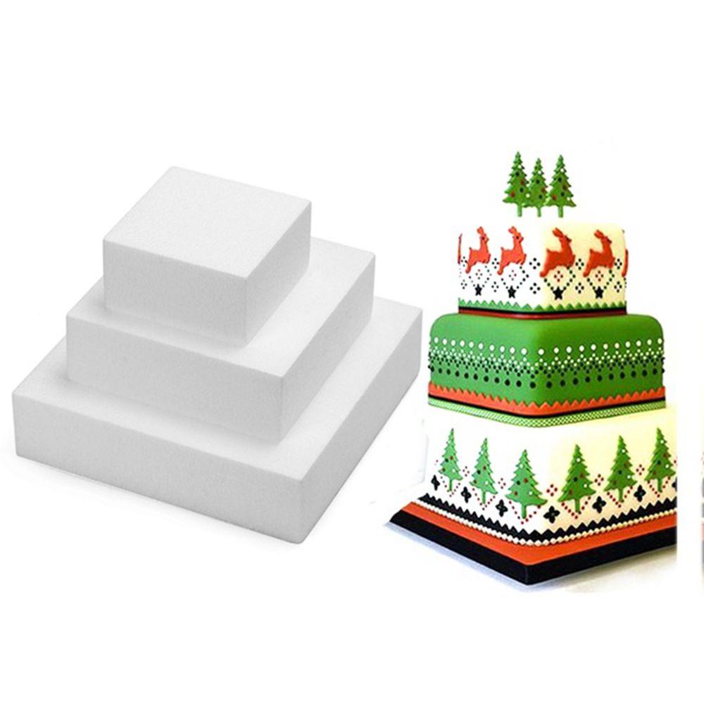 Khuôn Xốp Polystyrene Hình Vuông Làm Bánh Kem Trang Trí Tiệc Cưới DIY