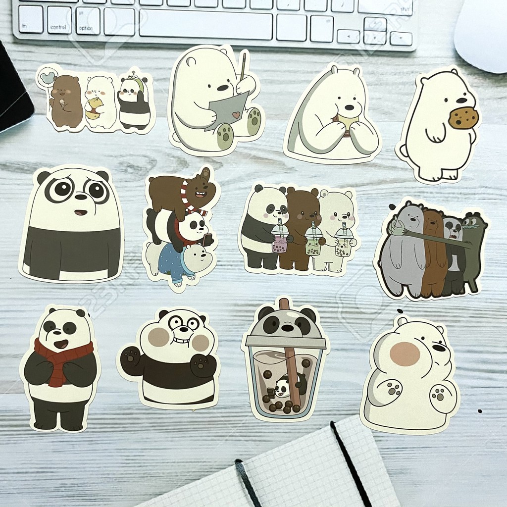 [Twins Plus] Sticker Chúng tôi đơn giản là gấu We bare bears dán trang trí laptop, máy tính bỏ túi, vali, đt,...