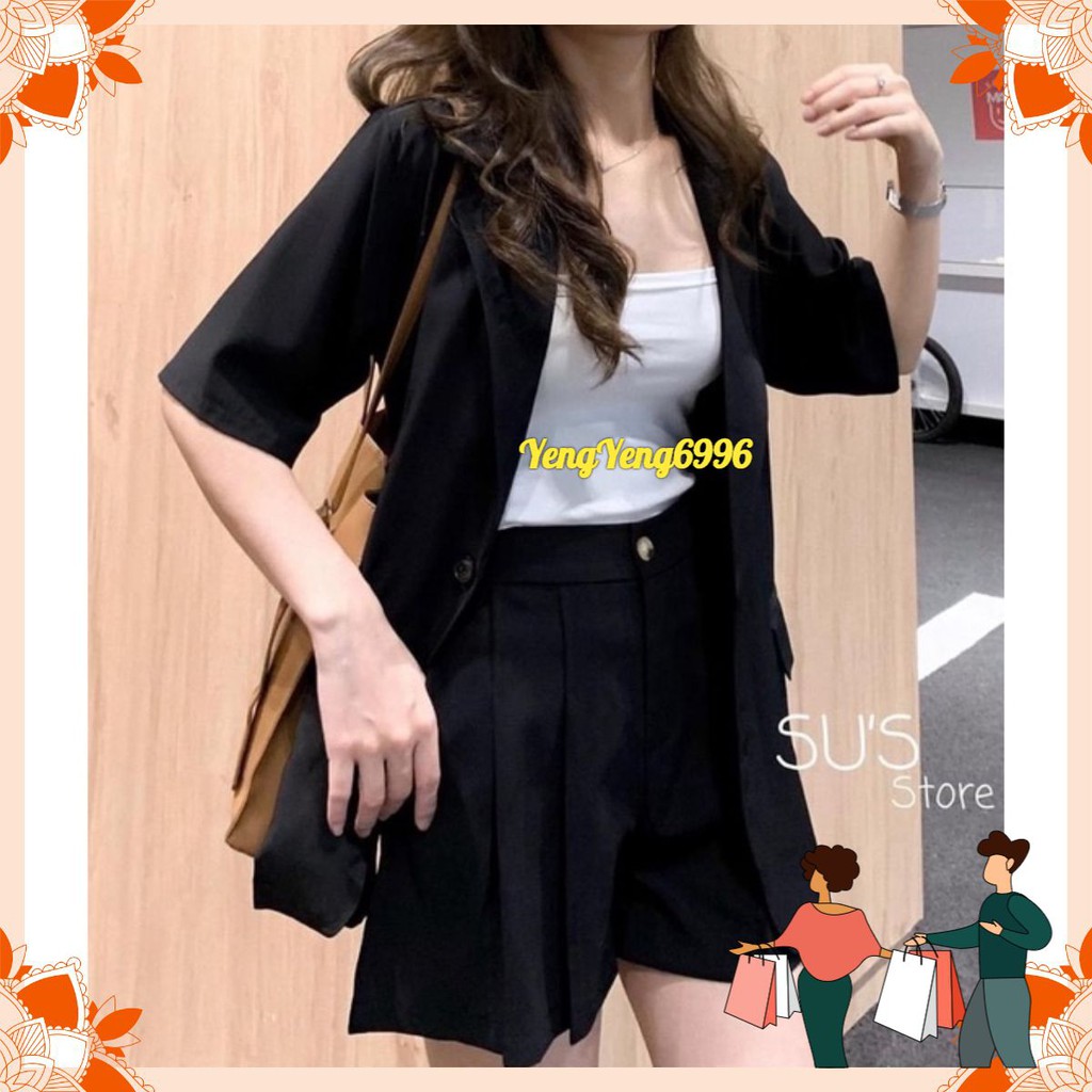 ANU348 ÁO ĐŨI TAY LỠ BLAZER 2TÚI