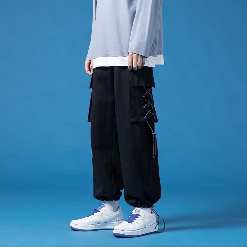 Quần Dài Dáng Rộng Nhiều Túi Phong Cách Hip Hop Đường Phố Hàn Quốc Cho Nam Giới Có size Lớn M-3XL