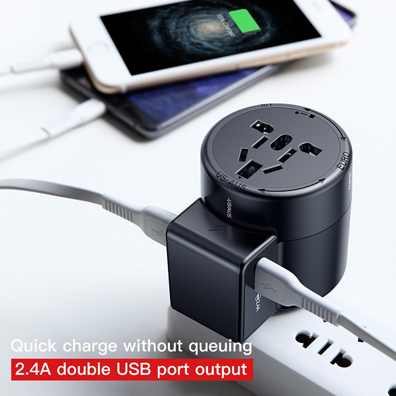 Baseus Universal USB sạc di động USB AC Powered adapter du lịch tường Charger