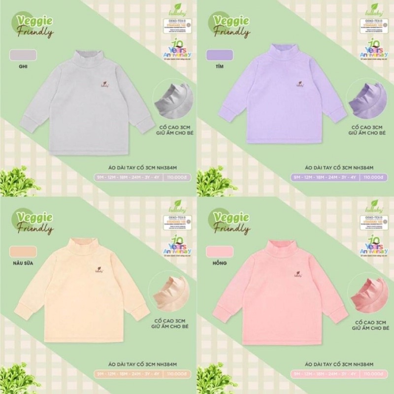 Áo dài tay cổ 3 cm Lullaby