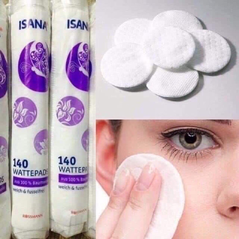 Bông tẩy trang ISANA Đức [có sẵn]
