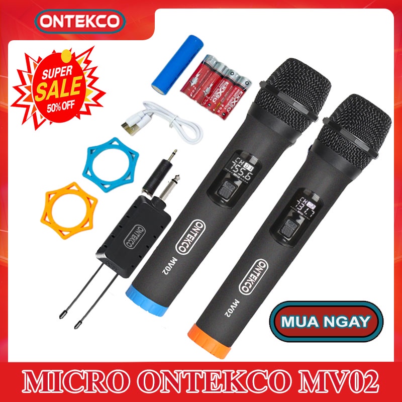 [GIAO HỎA TỐC]Micro Không dây cao cấp ONTEKCO E6 / E6S / MV02/Best Soud V-W003A hát karaoke,chuyên dùng cho Amply, loa