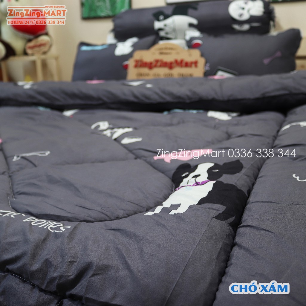 Chăn Phao Khủng Long Bơ Sét 5 Món Chăn Ga Gối - Được chọn thêm mẫu (Chát với shop lựa mẫu)