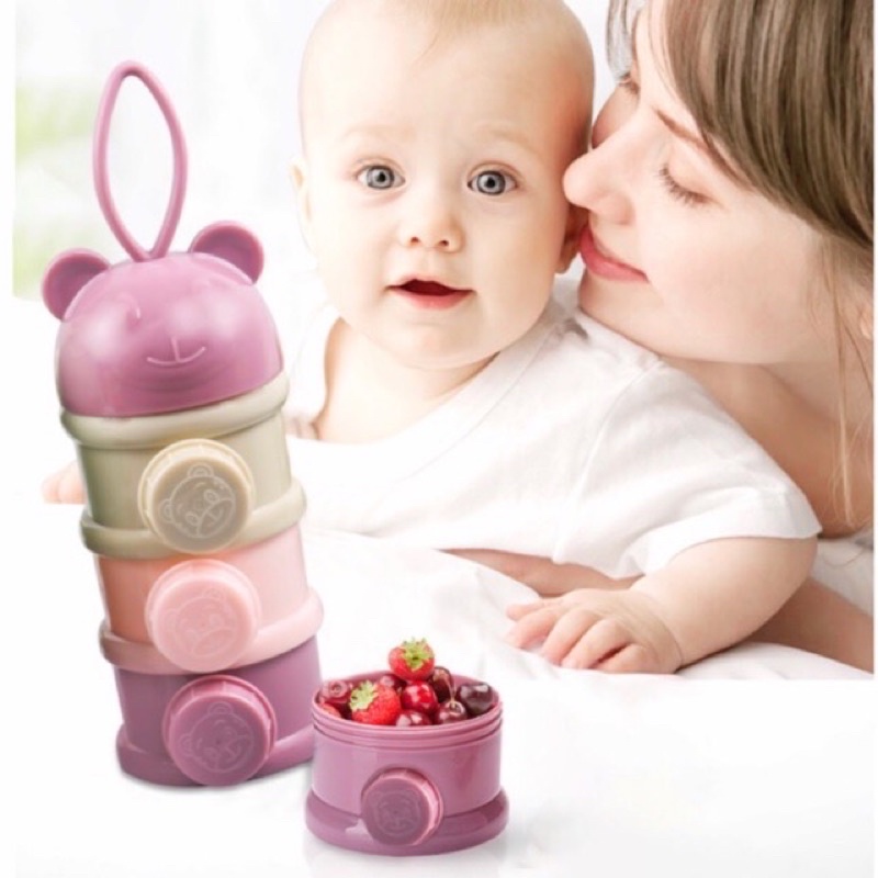 Chia sữa 4 ngăn có nắp xoáy
