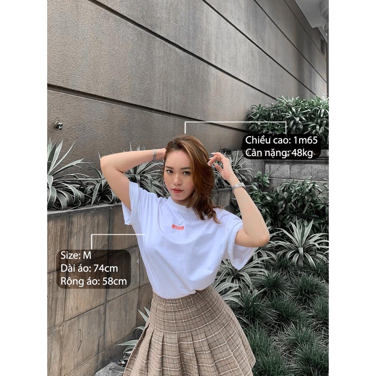 Áo Thun Trơn REMAKER Basic Tee Oversize Unisex Tay Lỡ - Đen/Trắng/Kem - Local Brand Chính Hãng