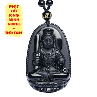 Dây chuyền chuỗi hạt mặt phật Bất Động Minh Vương màu đen- Phật bản mệnh người tuổi Dậu