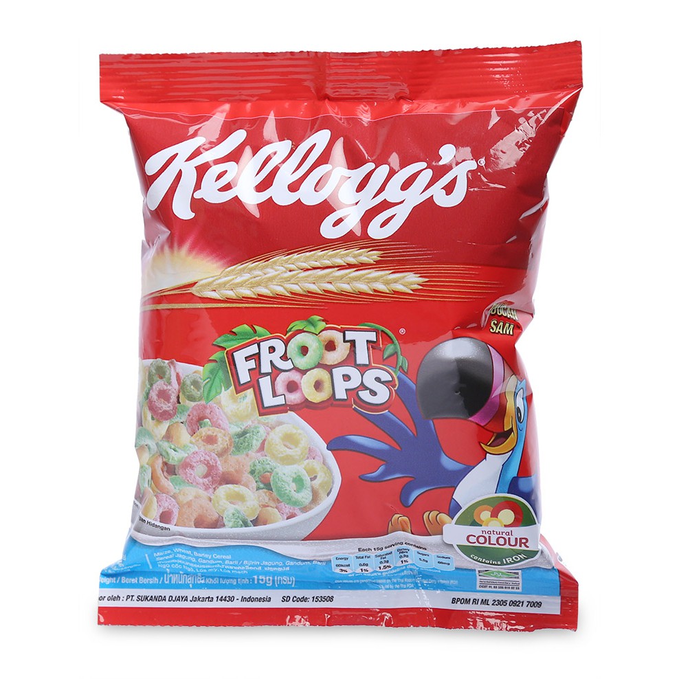 Lốc 12 Gói Ngũ cốc ăn sáng Kellogg's Froot Loops 15g