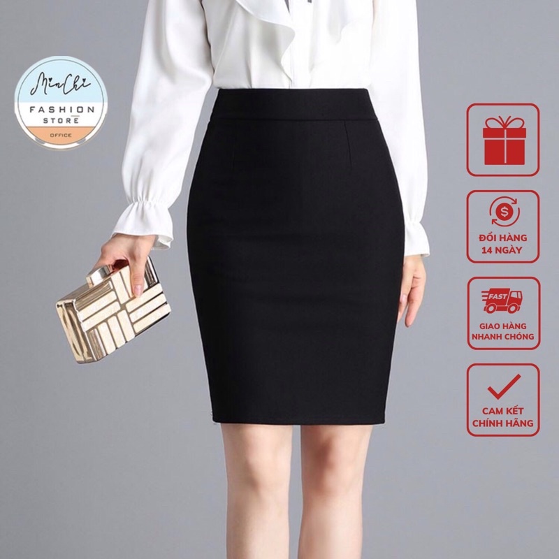 Chân Váy Đen Bút Chì Minchi Chân Váy Công Sở VNXK Chất Umi Hàn Co Giãn 4 Chiều Ôm Trọn Vòng 3 (size S M L)