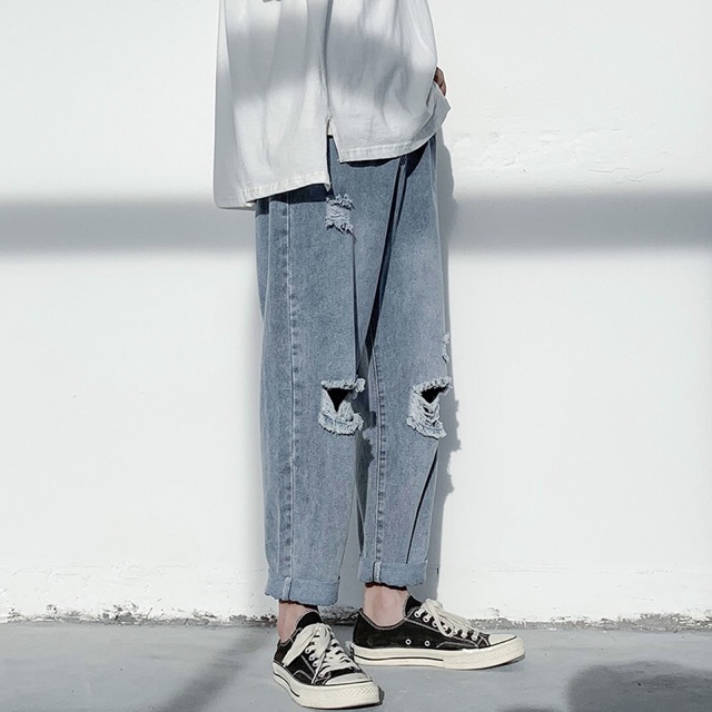 Quần Jeans Baggy Dáng Rách Gối 2020 | BigBuy360 - bigbuy360.vn