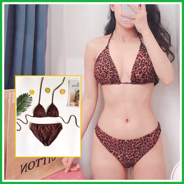 Bikini đồ bơi nữ mẫu mới hoạ tiết da beo