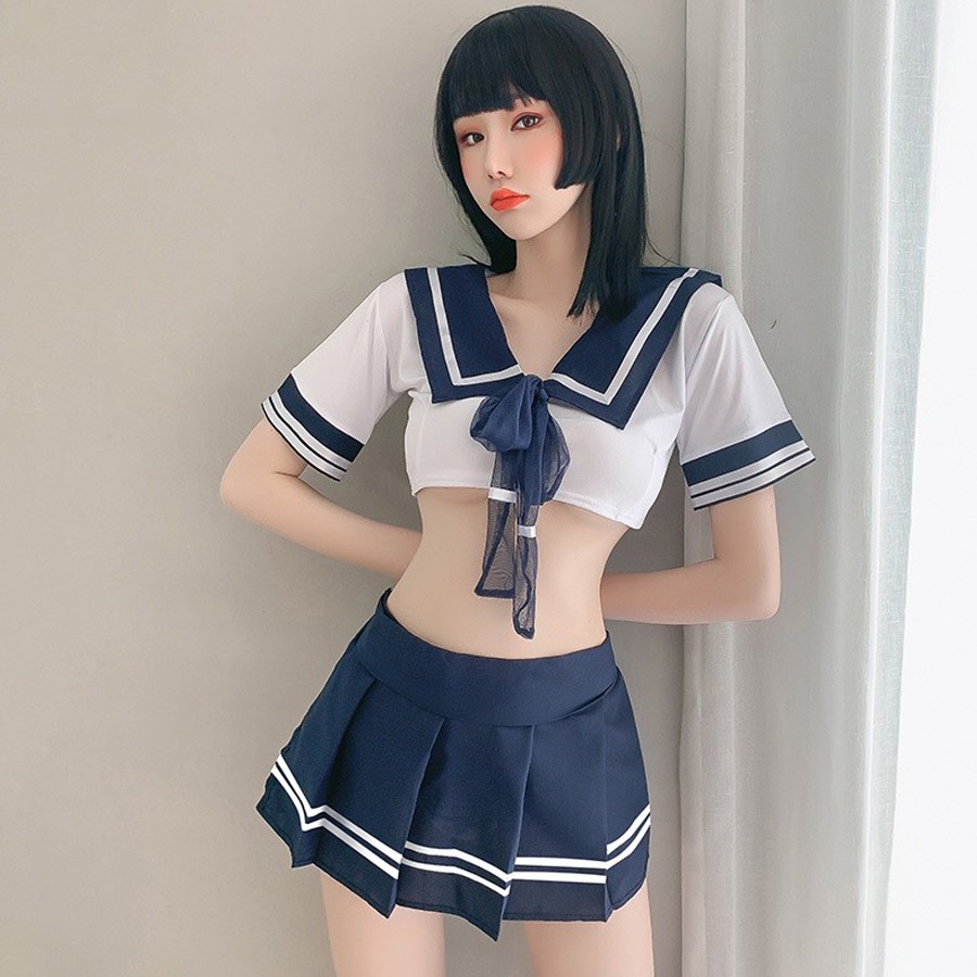 Bộ đồ ngủ sexy Cosplay nữ sinh trung học nóng bỏng - Tặng kèm tất gối kẻ nữ sinh - Đồng phục nữ sinh trung học | BigBuy360 - bigbuy360.vn
