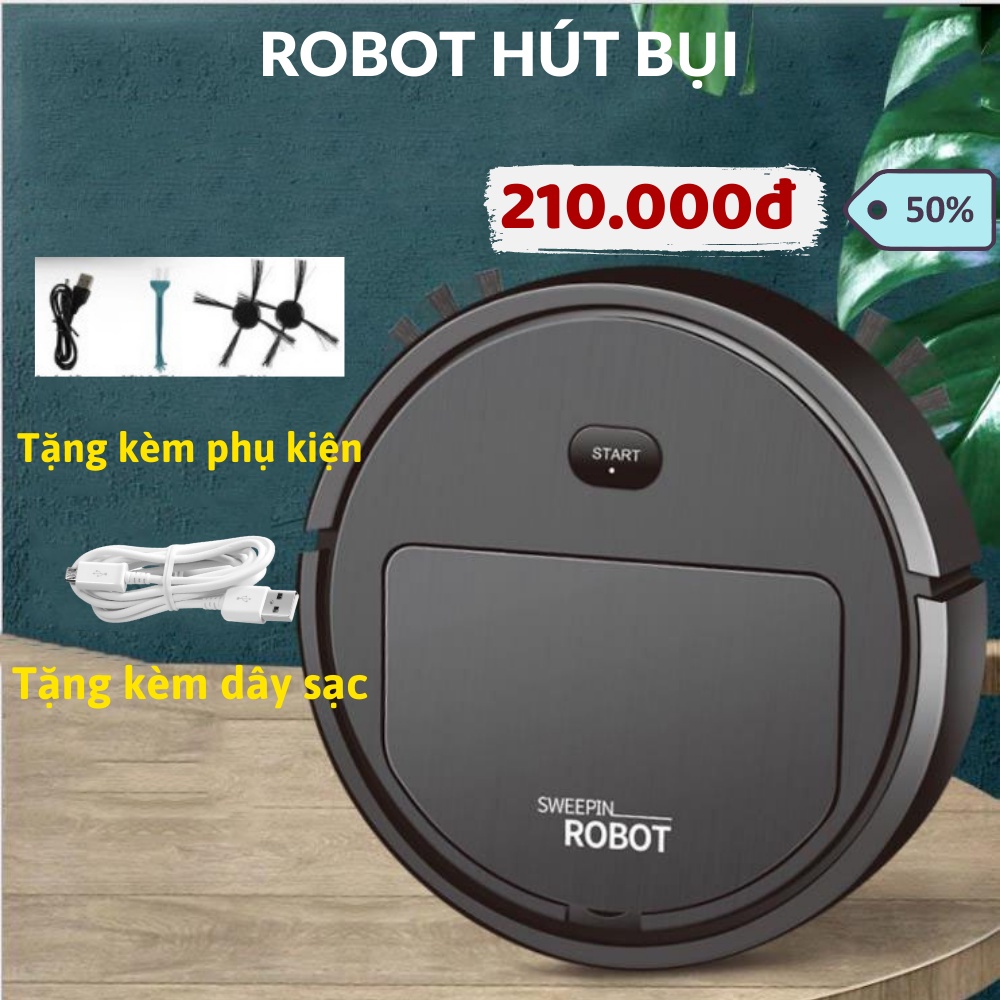 Máy Hút Bụi, Robot Hút Bụi Sàn Thông Minh Tự Động Làm Sạch Sàn Nhà