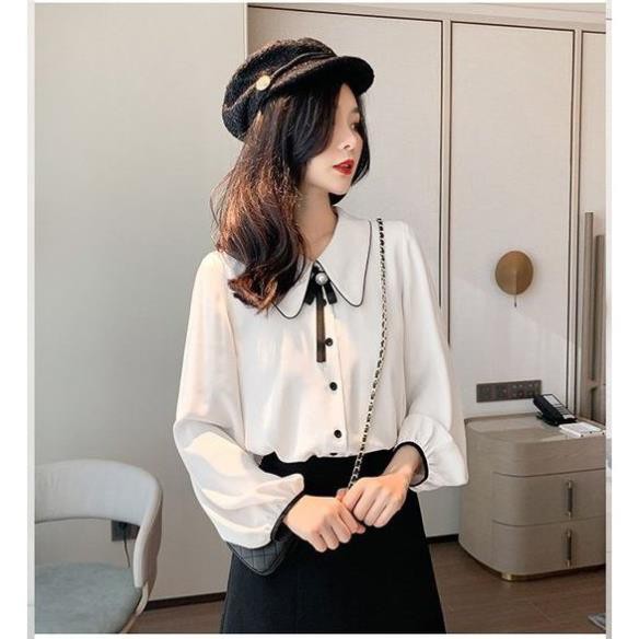 Áo sơ mi nữ công sở tay dài, viền cổ có nơ tiểu thư nữ tính, thanh lịch chất vải cao cấp- xưởng HÀNG CAO CẤP [SIÊU PHẨM] | BigBuy360 - bigbuy360.vn