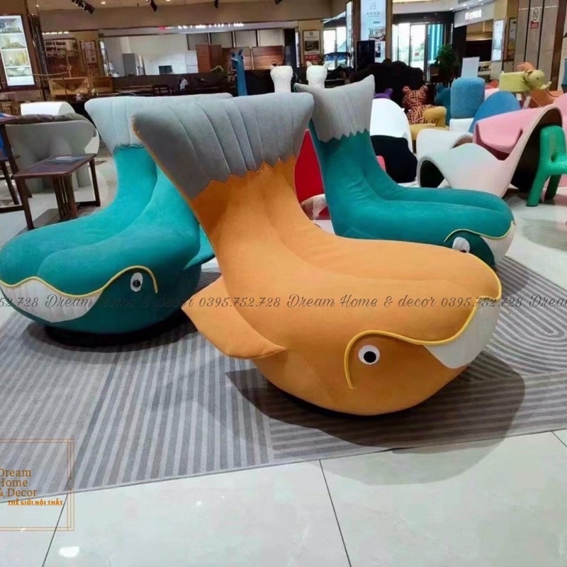 Ghế thư giãn hình con cá xoay 360°  hàng nhập khẩu nguyên kiện
