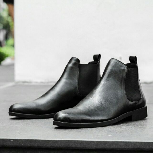 Giày Nam - Giày Cao Cổ Da Bò Bảo Hành 12-Chelsea Boots