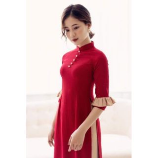 Áo dài dáng mới mix tay RA MẮT THÊM ÁO CHO BÉ (VỀ MÀU ĐỎ MỚI)