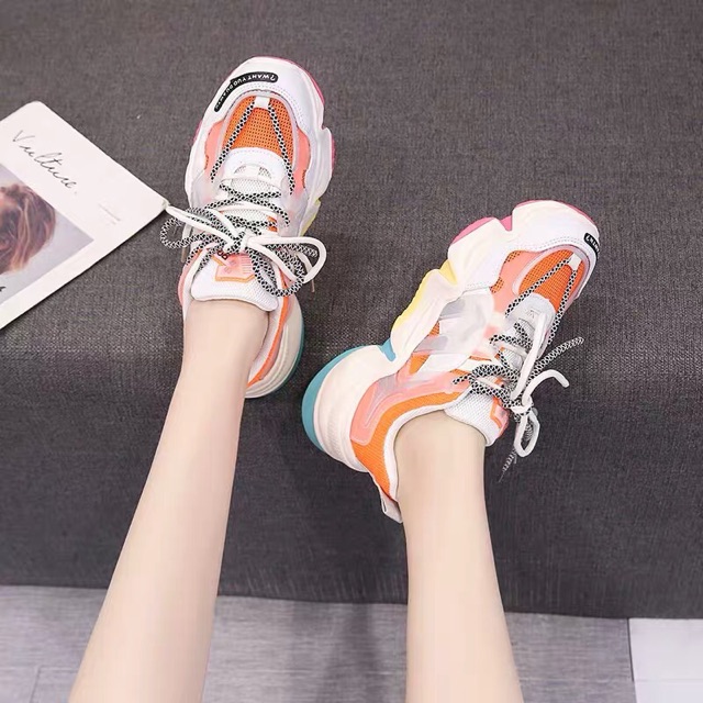 Giầy Nữ Thể Thao uzzang Sắc Màu Cầu Vồng