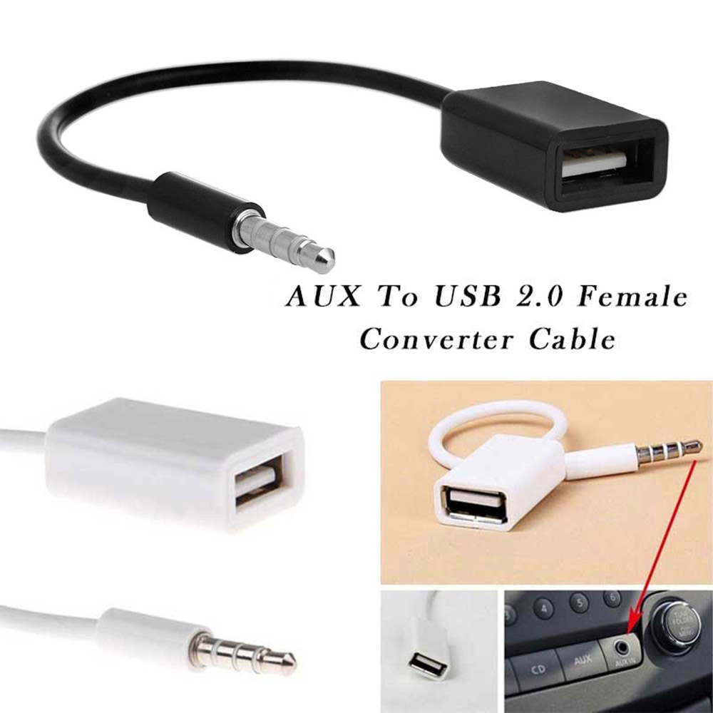 ☆YOLA☆ Portable AUX Adapter Mini Cable 3.5mm Male To USB 2.0 Female M/F Car MP3 Practical Audio Plug Jack Converter/Multicolor