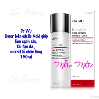Dr.Wu Toner Mandelic Acid giúp làm sạch sâu, tái tạo da , se khít lỗ chân lông 150ml