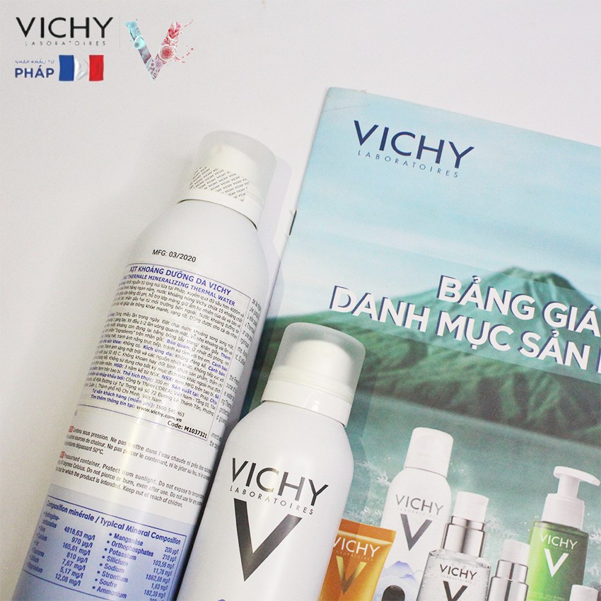 [NHẬP KHẨU-TEM PHỤ] Xịt khoáng dưỡng da Vichy Mineralizing Thermal Water Spa