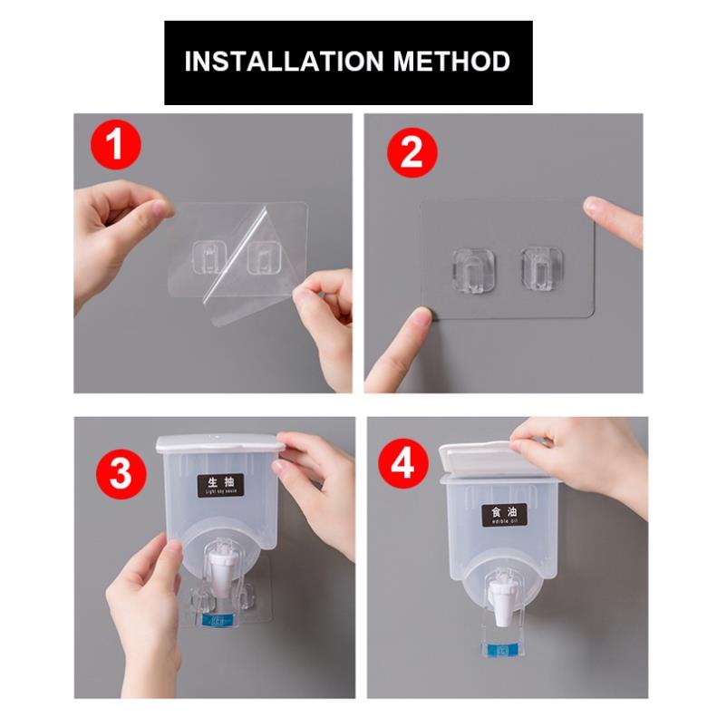 Hộp Đựng Gia Vị Tự Động Dạng Nhấn Treo Tường Tiện Lợi Dành Cho Nhà Bếp