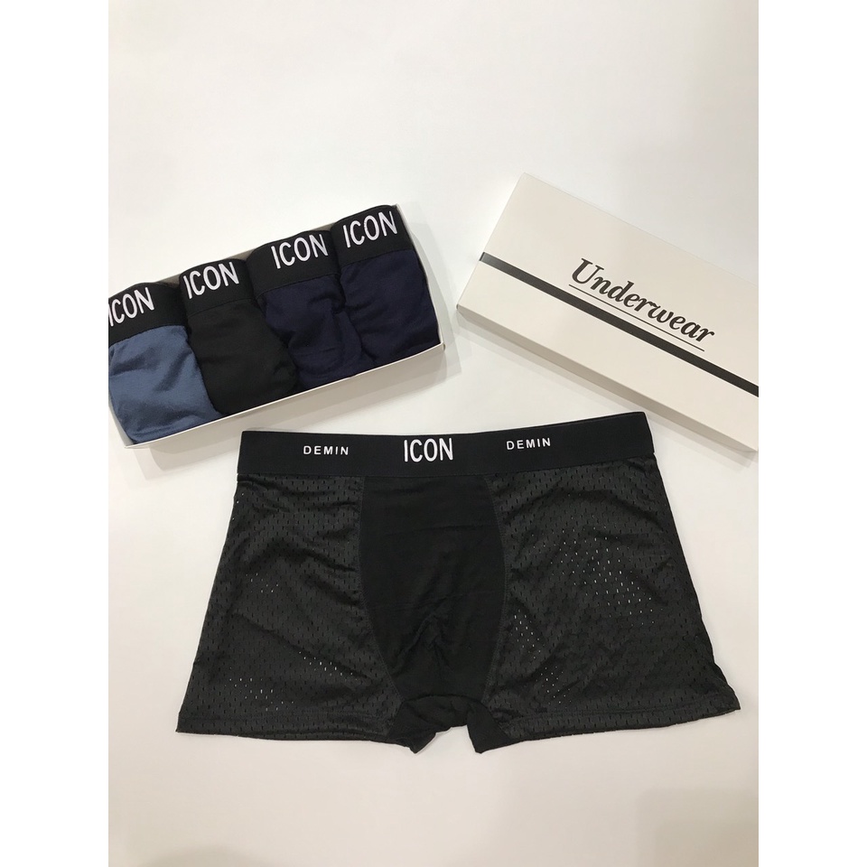 Quần Lót Nam Boxer Thông Hơi ICON, Quần Sịp Nam ICON Demin Co dãn 4 chiều Loại 1